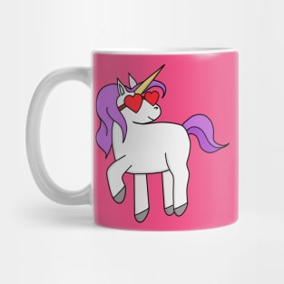 Unicorn wearing heart shaped glasses Mug